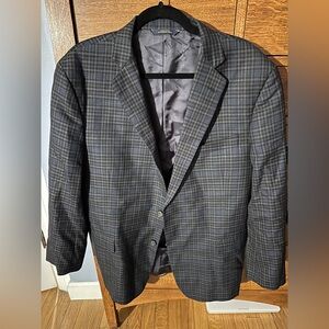 Brooks Brothers Men's Grey Plaid Blazer~1818 Saxon Regent~Size 42R